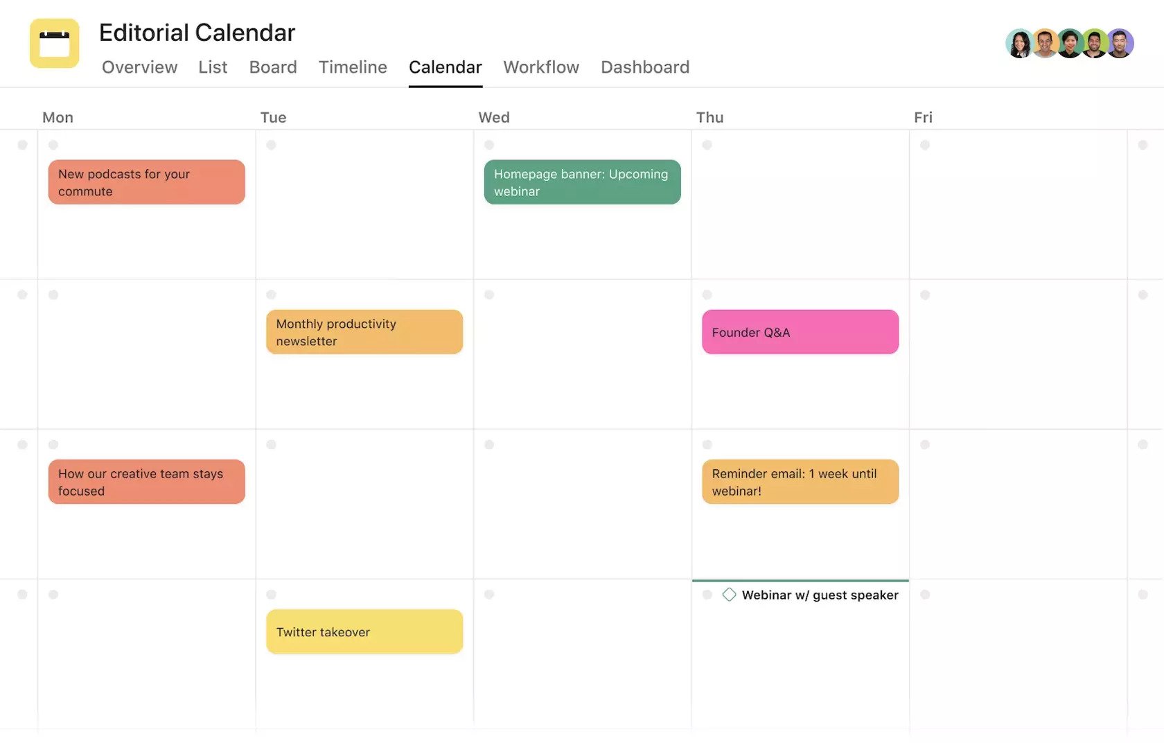 asana inline-calendar-view-editorial-calendar
